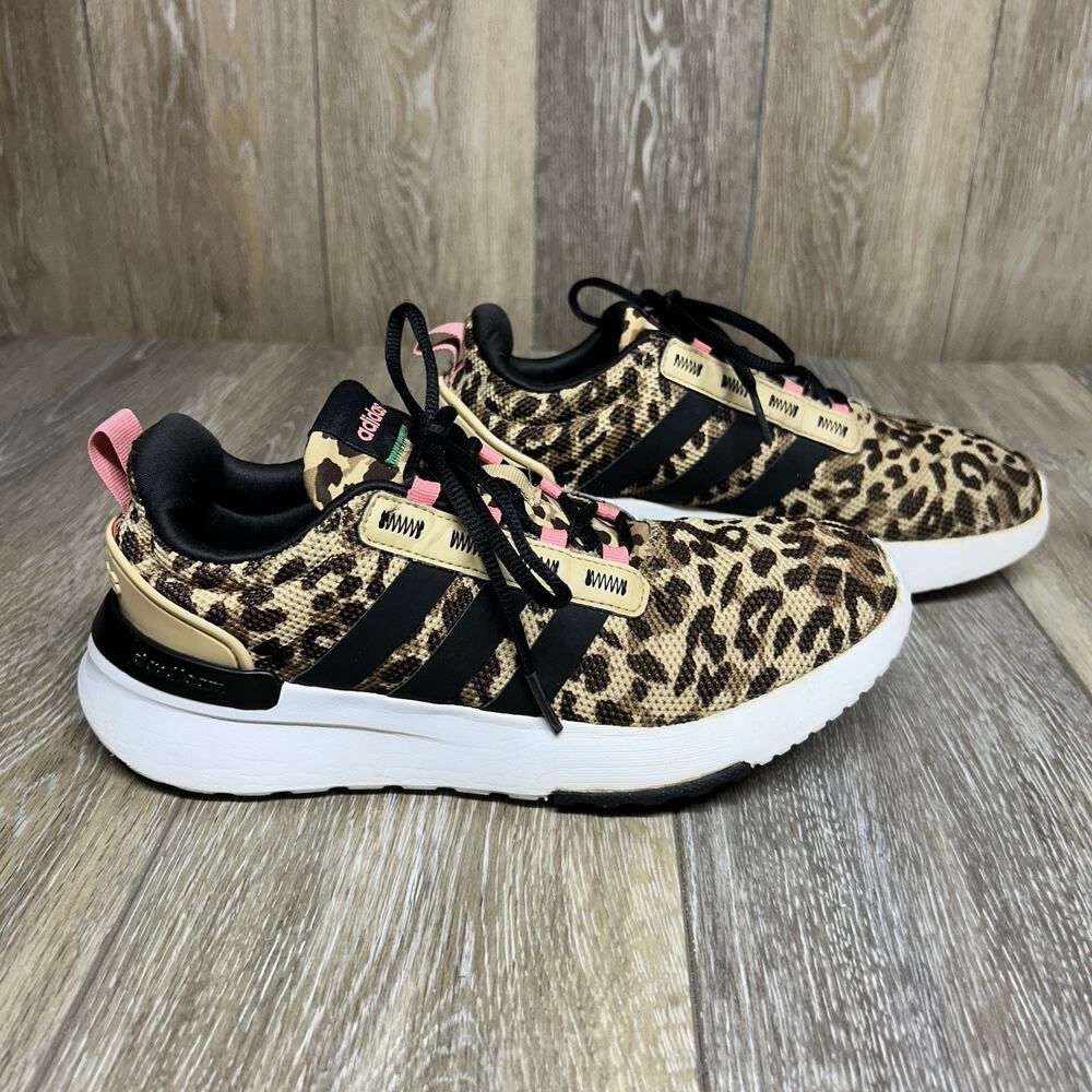 Adidas Cloudfoam Womens US Size 5.5 Leopard Knit AGW7147 Sneaker Shoes